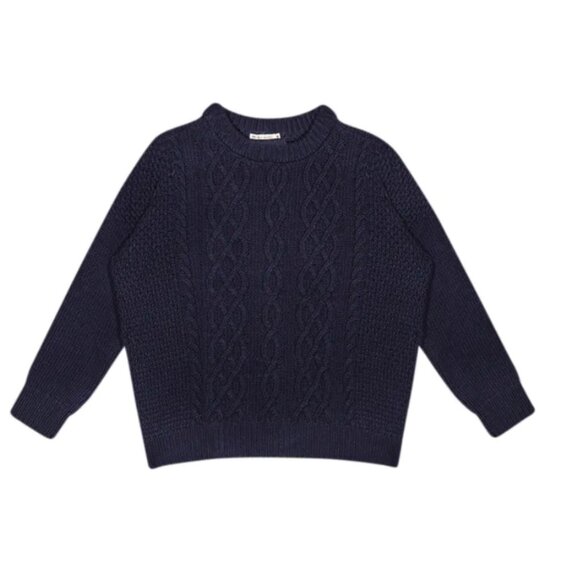 The New Society navy cable ENZO sweater 16Y / women’s small